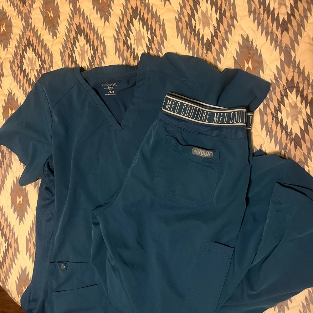 Med Couture Caribbean Blue Scrub Sets